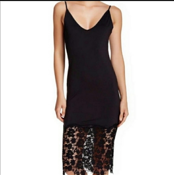 Free People Intimatetly Slinky Bodycon lacehem Slip Dress Size SX - Picture 3 of 11